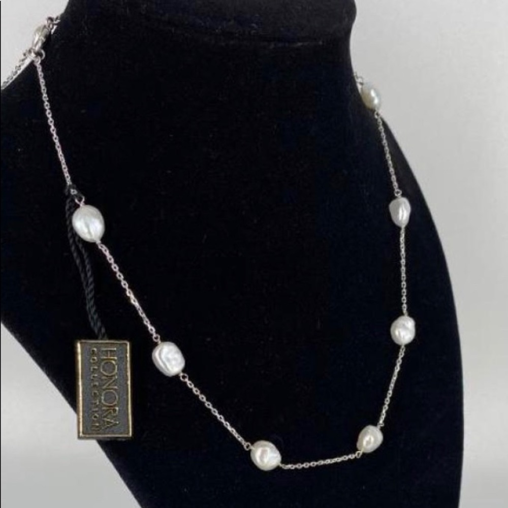 Honora sterling silver and pearl necklace